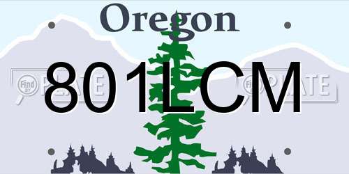 801LCM Oregon License Plate