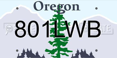 801LWB Oregon License Plate