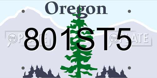 801ST5 Oregon License Plate