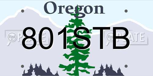 801STB Oregon License Plate