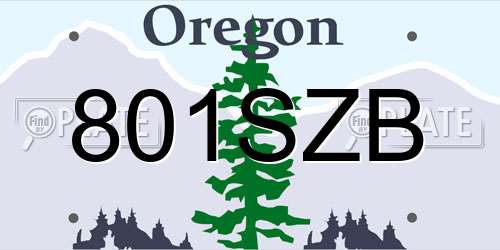 801SZB Oregon License Plate