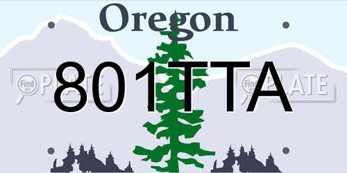 801TTA Oregon License Plate