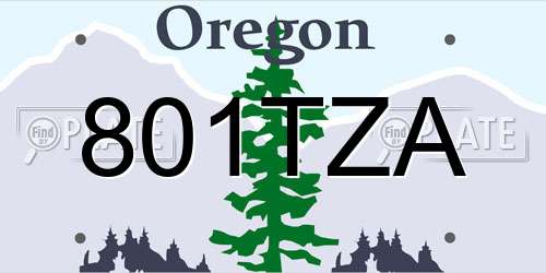801TZA Oregon License Plate