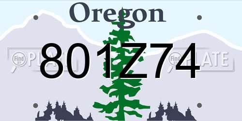 801Z74 Oregon License Plate