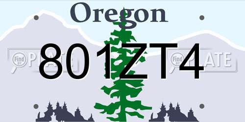 801ZT4 Oregon License Plate