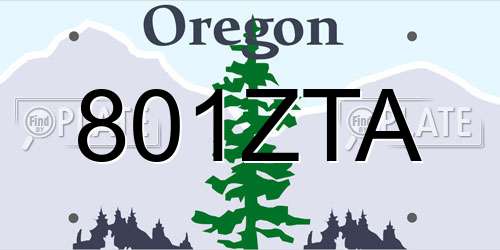 801ZTA Oregon License Plate