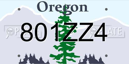 801ZZ4 Oregon License Plate