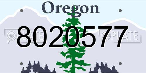 8020577 Oregon License Plate