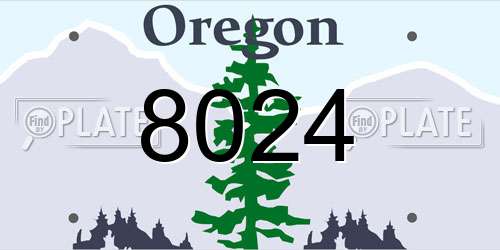 8024 Oregon License Plate