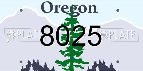 8025 Oregon License Plate