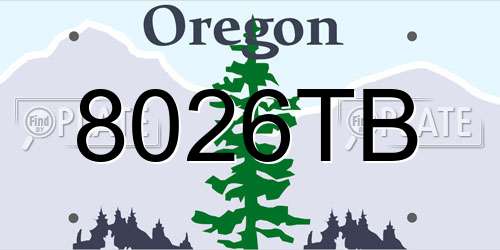8026TB Oregon License Plate