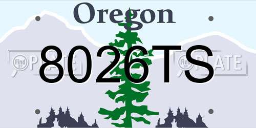 8026TS Oregon License Plate
