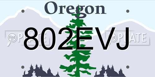802EVJ Oregon License Plate