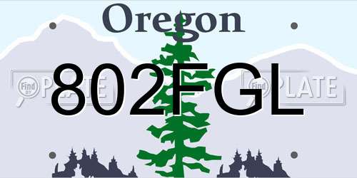 802FGL Oregon License Plate