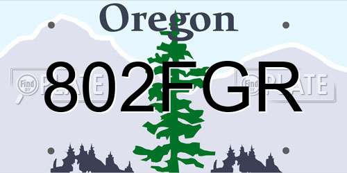 802FGR Oregon License Plate