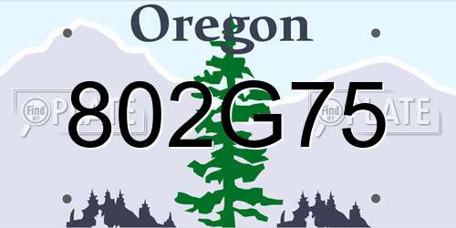 802G75 Oregon License Plate