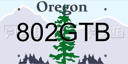 802GTB Oregon License Plate