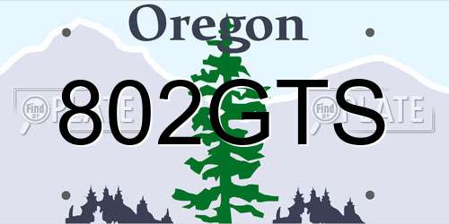 802GTS Oregon License Plate