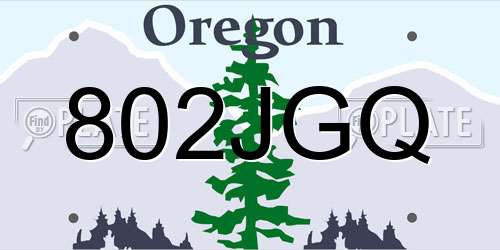 802JGQ Oregon License Plate