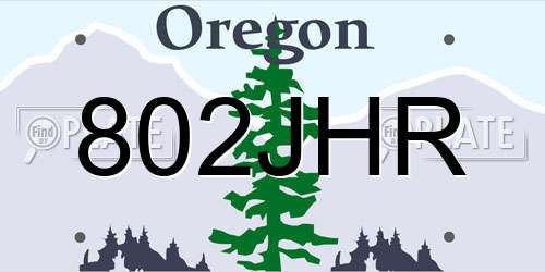 802JHR Oregon License Plate