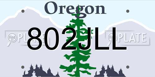 802JLL Oregon License Plate