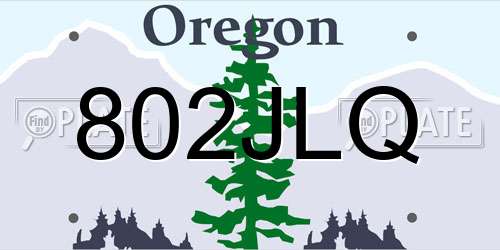 802JLQ Oregon License Plate