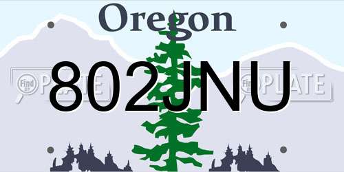 802JNU Oregon License Plate