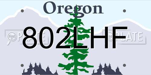 802LHF Oregon License Plate