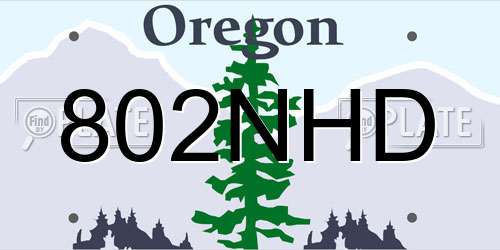 802NHD Oregon License Plate