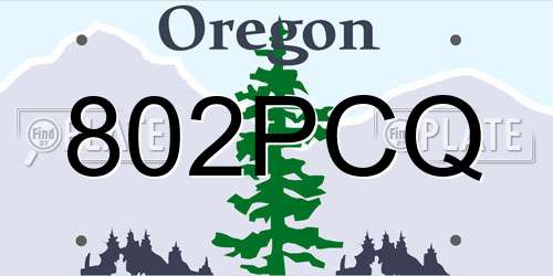 802PCQ Oregon License Plate