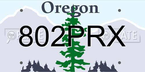 802PRX Oregon License Plate