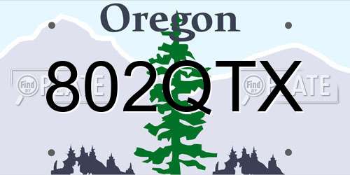 802QTX Oregon License Plate