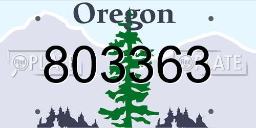 803363 Oregon License Plate