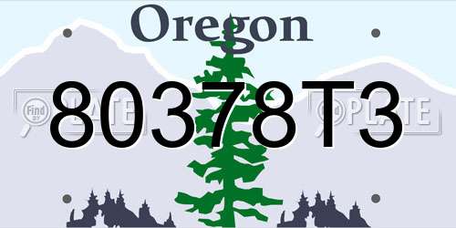80378T3 Oregon License Plate