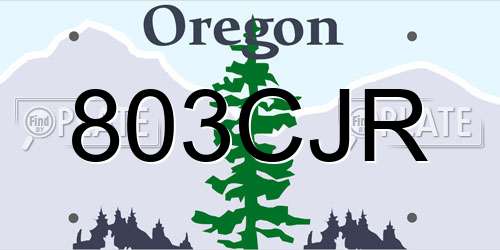 803CJR Oregon License Plate
