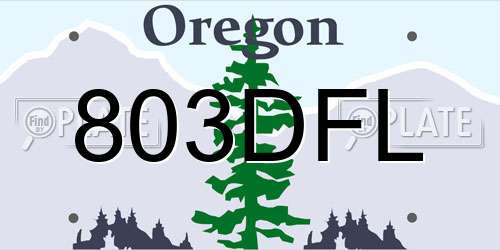 803DFL Oregon License Plate