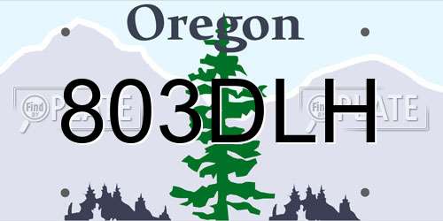803DLH Oregon License Plate