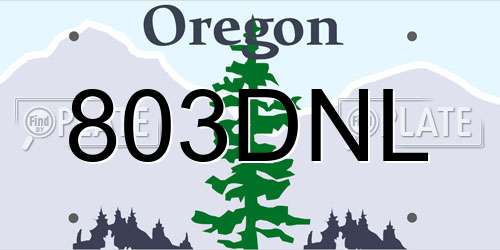 803DNL Oregon License Plate