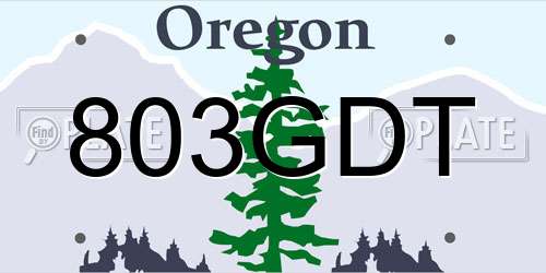 803GDT Oregon License Plate