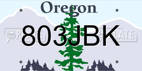 803JBK Oregon License Plate