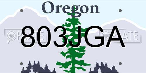 803JGA Oregon License Plate