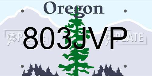 803JVP Oregon License Plate