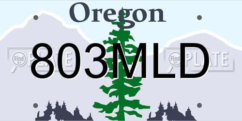 803MLD Oregon License Plate