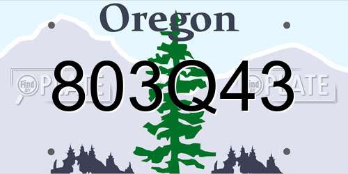 803Q43 Oregon License Plate