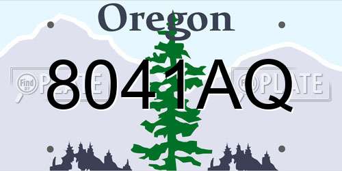 8041AQ Oregon License Plate