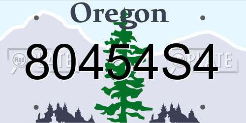 80454S4 Oregon License Plate