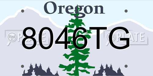 8046TG Oregon License Plate