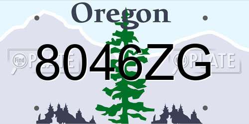 8046ZG Oregon License Plate