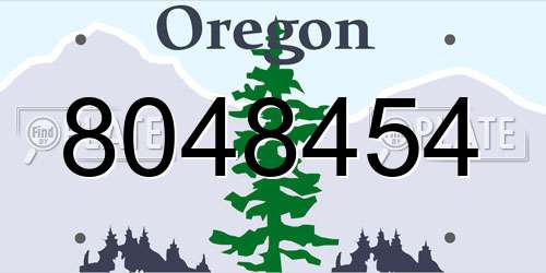 8048454 Oregon License Plate