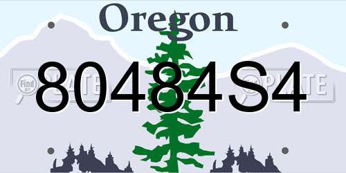 80484S4 Oregon License Plate